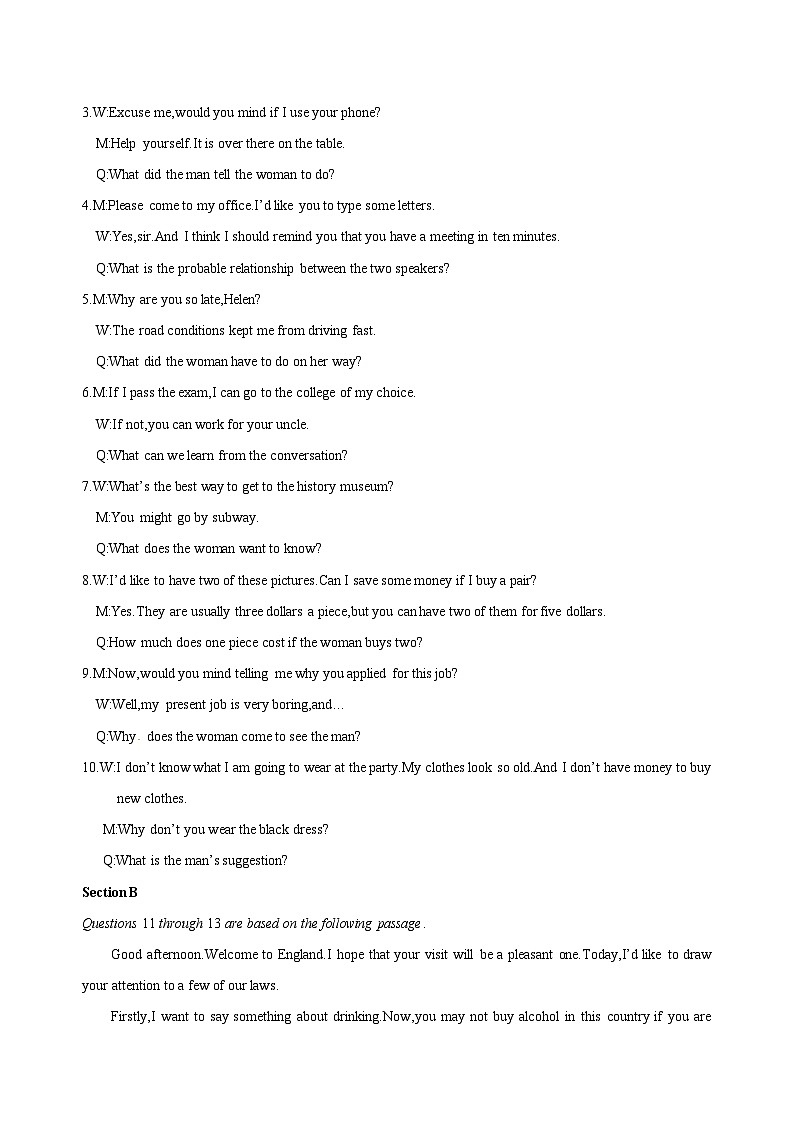 备考2024新高考英语听力 (+答案+文本) 09第2页