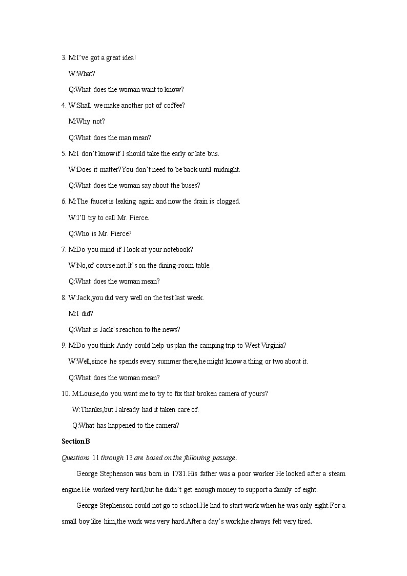 备考2024新高考英语听力 19(音频+试题+答案+文本)02