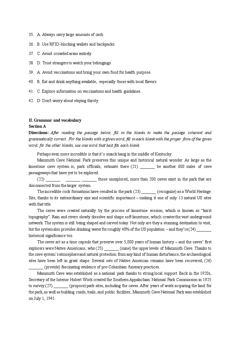 2024年上海市徐汇区高三上学期高考一模英语试卷含答案(附听力音频)03