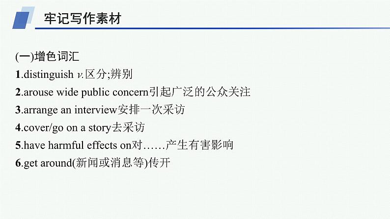 译林版高中英语选择性必修第二册UNIT1写作指导 介绍网络新闻媒体课件第3页