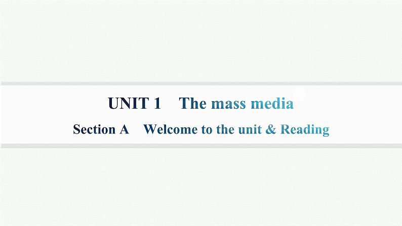 译林版高中英语选择性必修第二册UNIT1 Section A 课件第1页