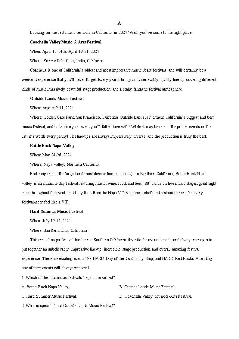 河南省濮阳市新高中创新联盟2023-2024学年高一下学期5月月考英语试题（学生版+教师版）03