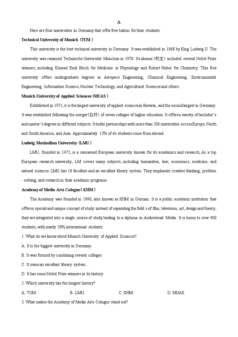 湖南省长沙市南雅中学2023-2024学年高二下学期5月月考英语试题（学生版+教师版）03