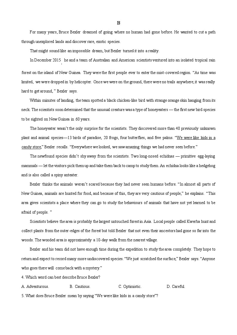 广东省梅州市梅县区梅雁中学2023-2024学年高二下学期5月月考英语试题（教师版）第3页