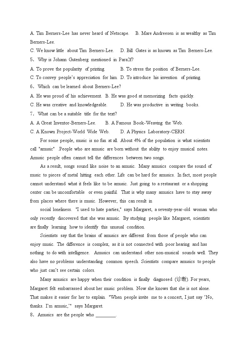 浙江省绍兴市会稽联盟2023-2024学年高一下学期期中联考英语试卷(含答案)03