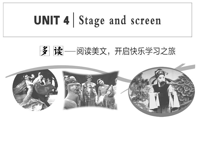 外研版高中英语必修第二册课件：UNIT 4 Stage and screen Section Ⅰ　Starting out & Understanding ideas第1页