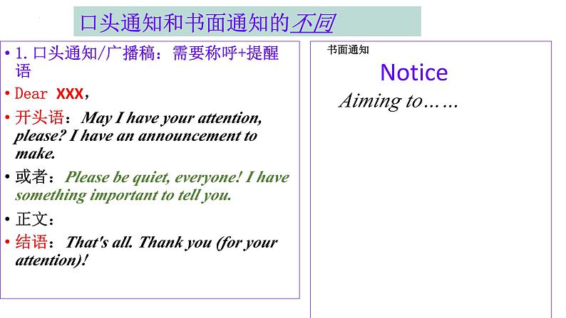 2024届高考英语应用文写作之通知类写作模板课件第5页