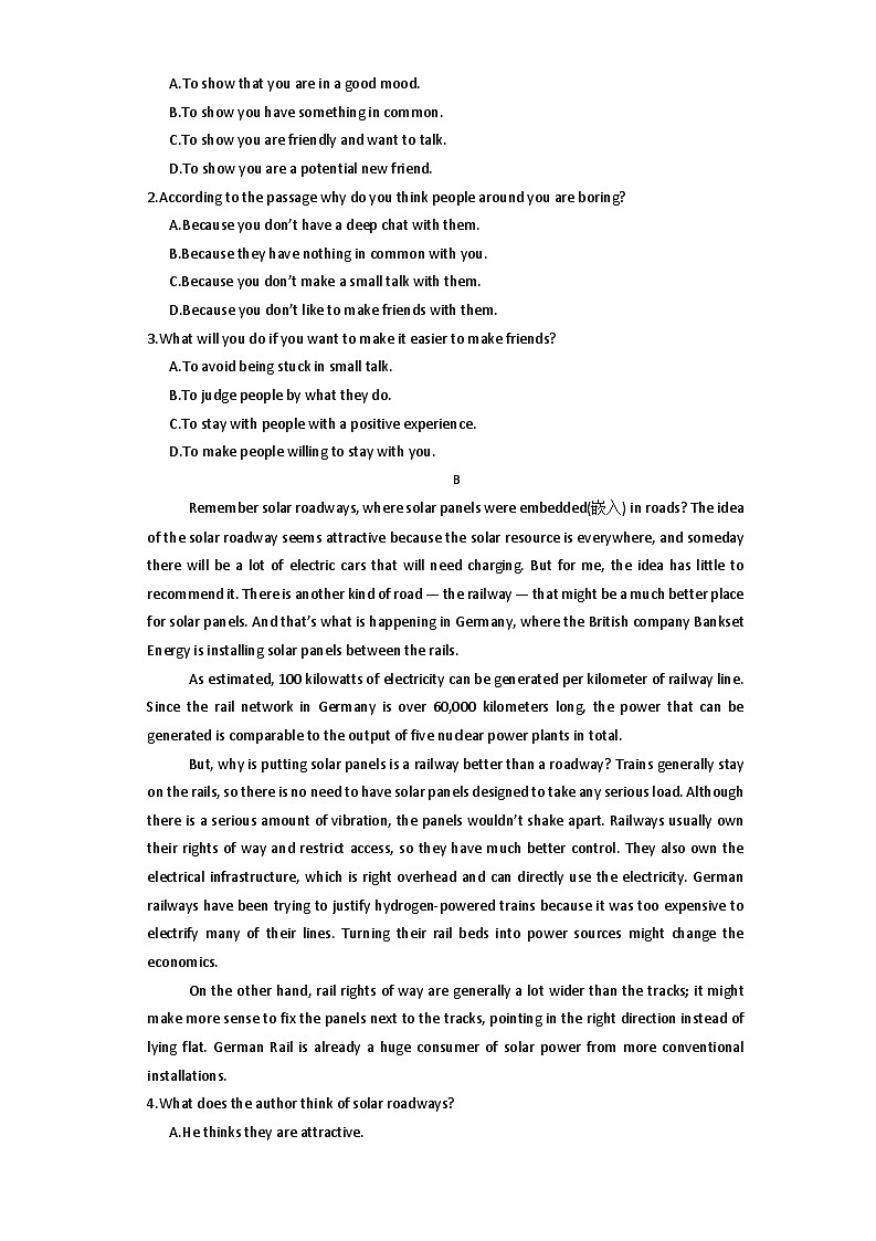 2024郑州宇华实验学校高三下学期5月月考试题英语含解析第2页