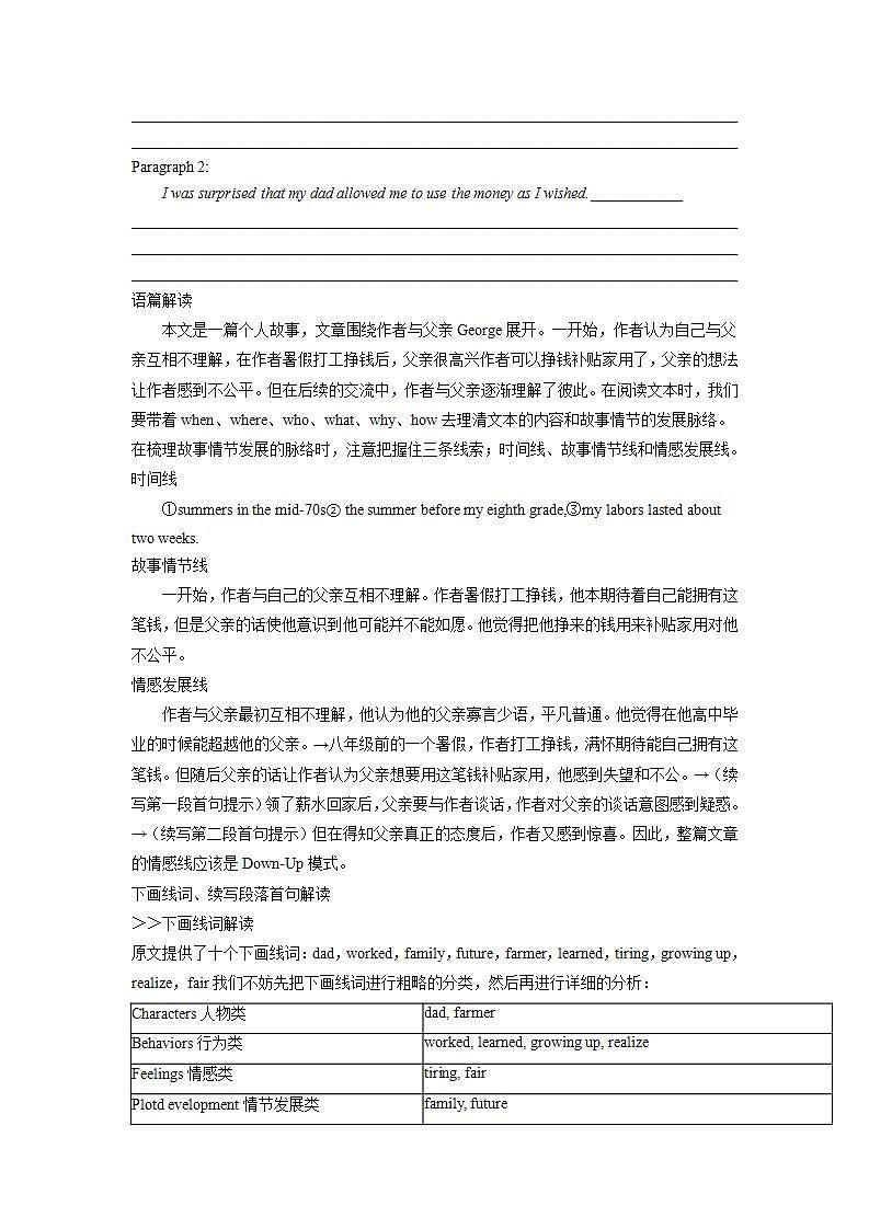 高考真题之读后续写06 2021年6月新高考卷•母亲节的惊喜02