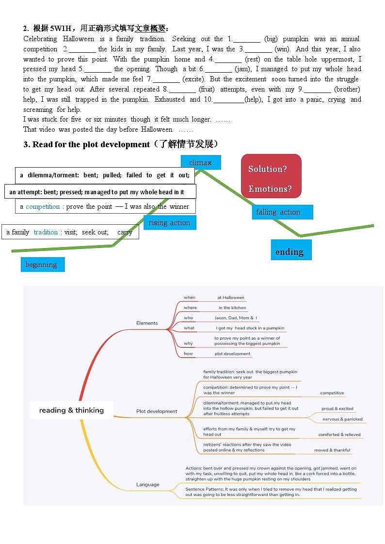 高考真题之读后续写08 2021年1月浙江卷•尴尬的万圣节02
