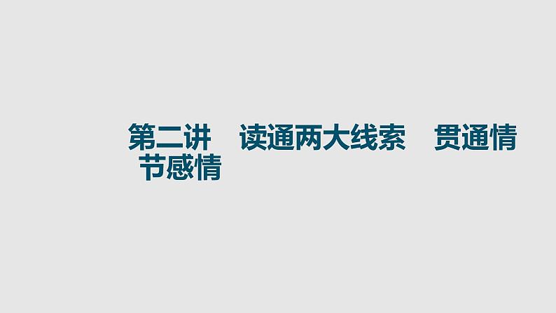 全国百强校2025年新高考英语复习读后续写提分课件2 第二讲　读通两大线索　贯通情节感情第1页