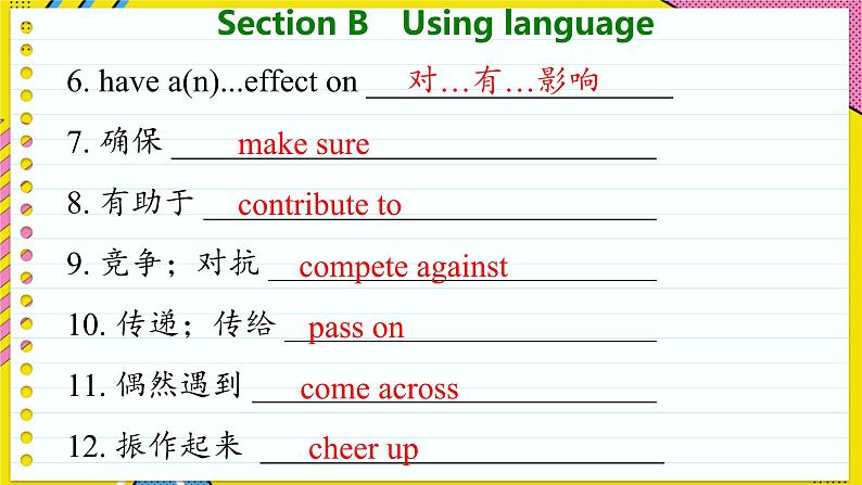 高中英语外研选择性必修第一册 Unit 2  Section B  Using language PPT课件07