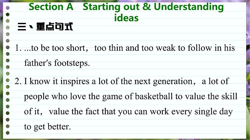 高中英语外研选择性必修第一册 Unit 3  Section A  Starting out & Understanding ideas PPT课件第8页