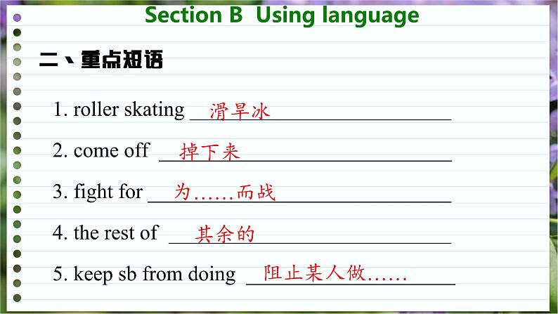 高中英语外研选择性必修第一册 Unit 3  Section B  Using language  PPT课件05