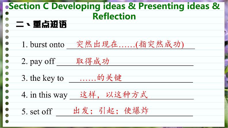 高中英语外研选择性必修第一册 Unit 3  Section C  Developing ideas & Presenting ideas & Reflection PPT课件07