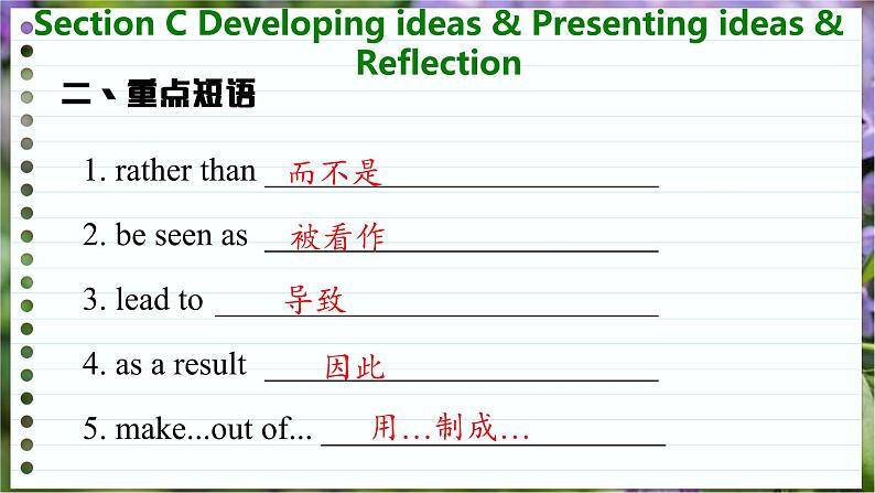 高中英语外研选择性必修第一册 Unit 4  Section C  Developing ideas & Presenting ideas & Reflection  PPT课件05