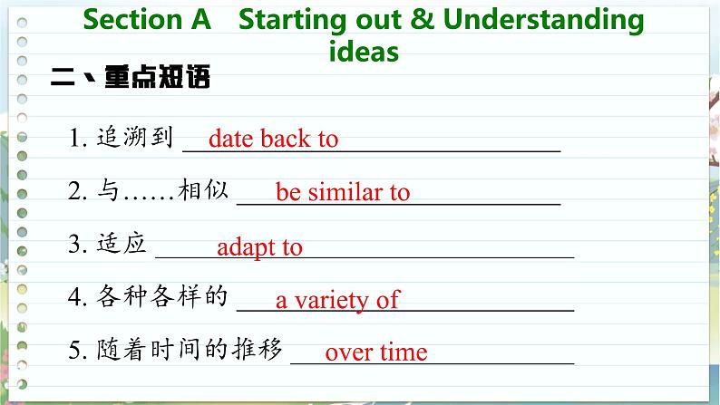 高中英语外研选择性必修第一册 Unit 5  Section A  Starting out & Understanding ideas PPT课件06