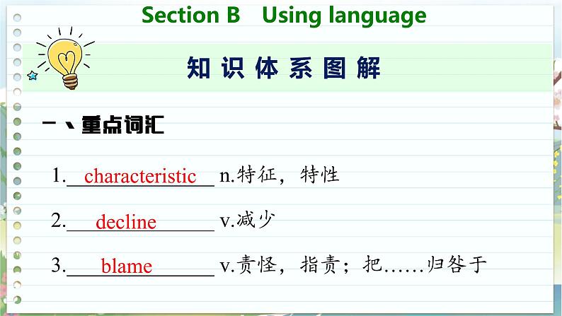 高中英语外研选择性必修第一册 Unit 5  Section B  Using language  PPT课件第4页