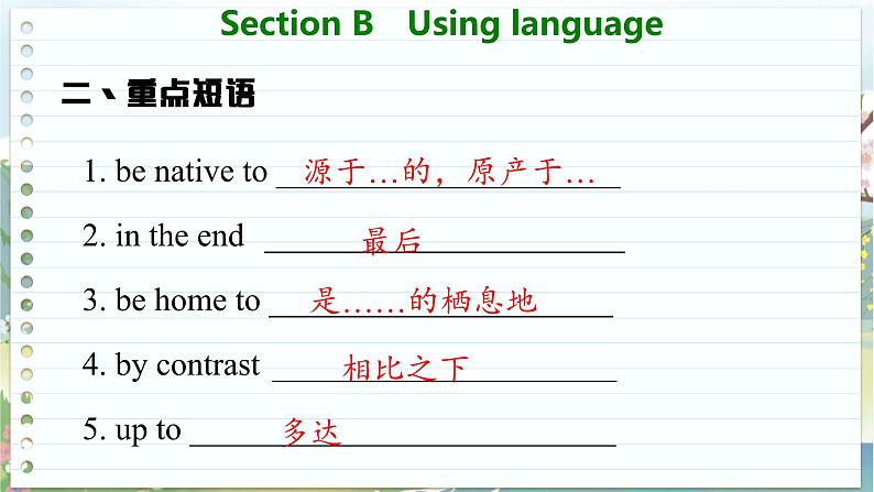 高中英语外研选择性必修第一册 Unit 5  Section B  Using language  PPT课件第6页