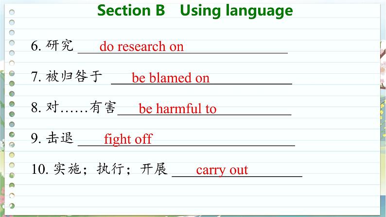 高中英语外研选择性必修第一册 Unit 5  Section B  Using language  PPT课件第7页