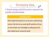 高中英语必修一册 Unit 2 Developing ideas PPT课件