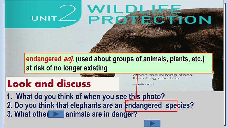 高中英语新人教必修二unit 2 wildlife protection period 1 listening and speaking课件08