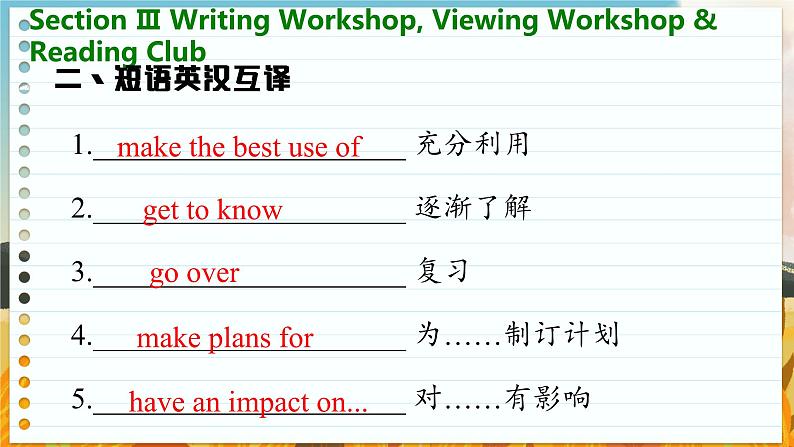 北师大版高中英语必修第三册 Unit 9    Section Ⅲ  Writing Workshop,Viewing Workshop & Reading Club  PPT课件07