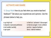 高中BSD英语选择性必修第一册 Unit 1 sectionⅢ  Lesson 2 HOW DO WE LIKE TEACHERS' FEEDBACK PPT课件