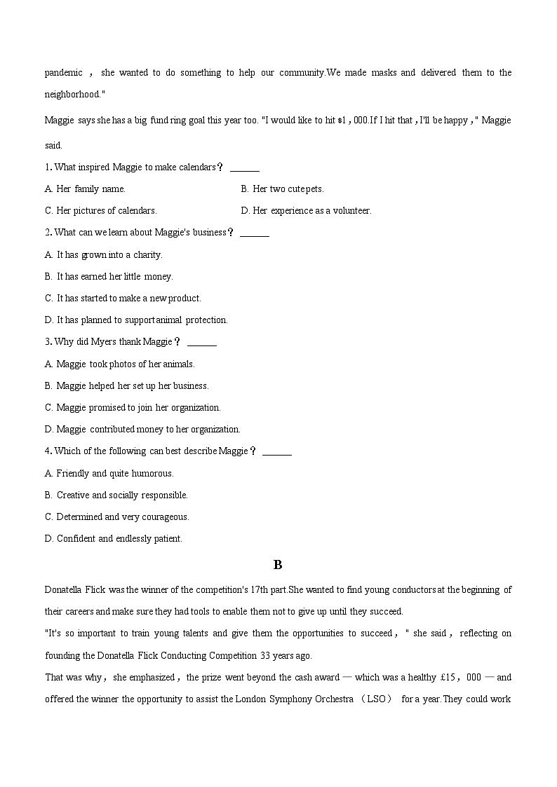 河南省商丘名校联考2023-2024学年高二下学期英语期末模拟卷（含答案）02