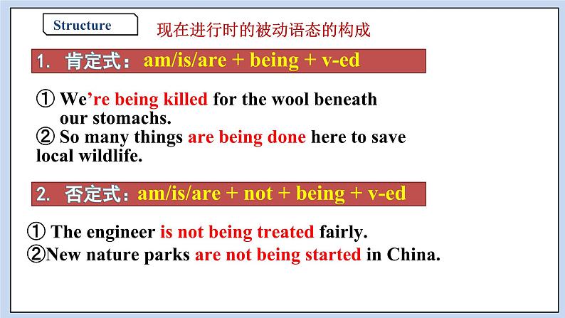 高中英语新人教必修二unit2 Wildlife Protection Period3Discovering Useful Structures课件07