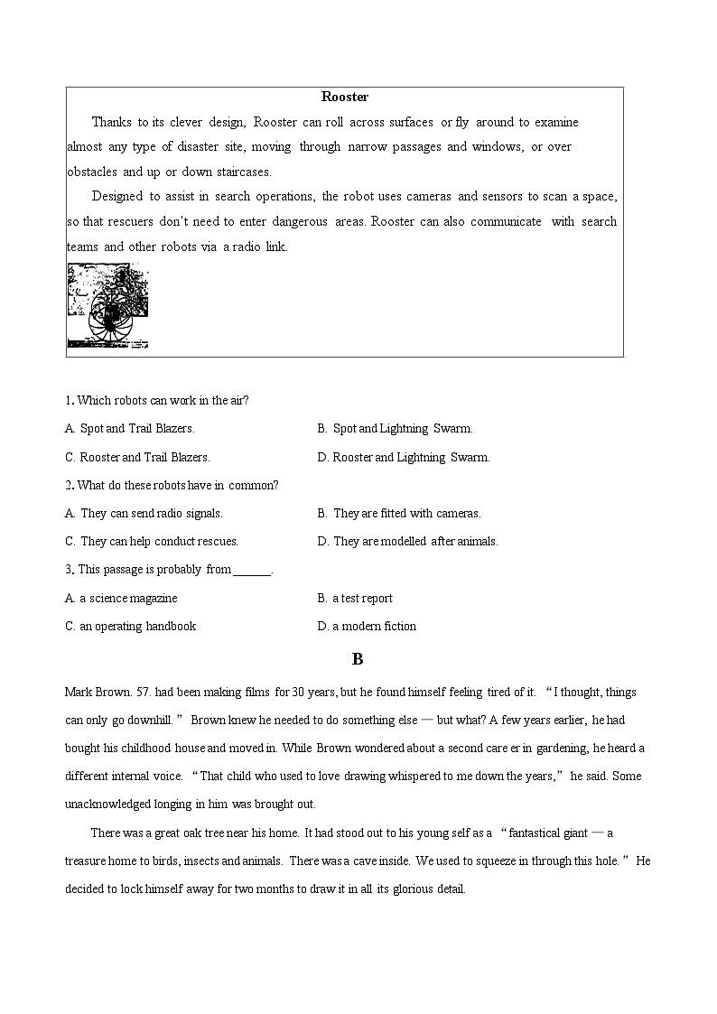 2023-2024学年北京市东城区高三下学期二模英语试卷（含详细答案解析）03