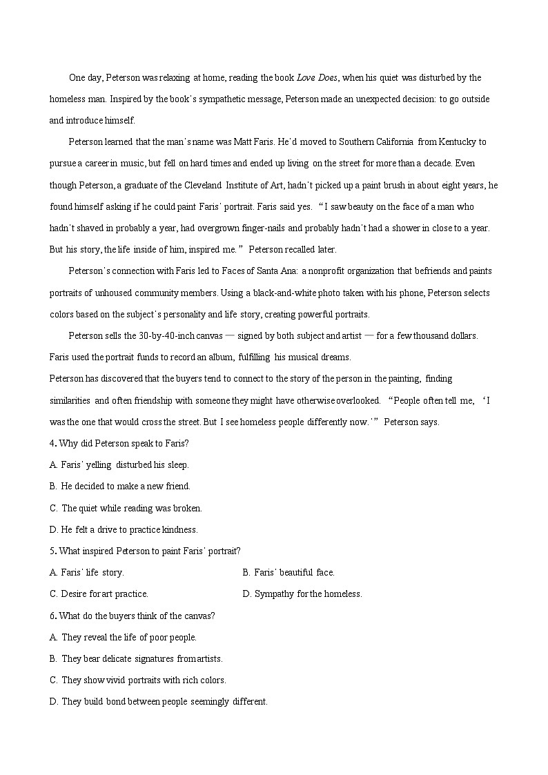 2023-2024学年广东省广州市天河区高三下学期三模英语试题（含详细答案解析）03