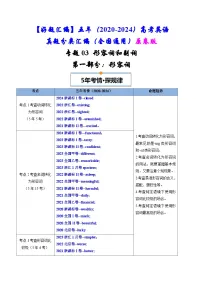 专题03 形容词和副词-五年(2020-2024)高考英语真题分类汇编(全国通用)(原卷版+解析版)