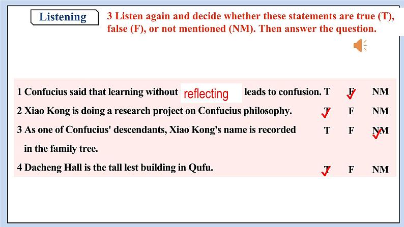 高中英语新人教必修二Unit4 The history and Traditions Period 1 Listening and Speaking课件08