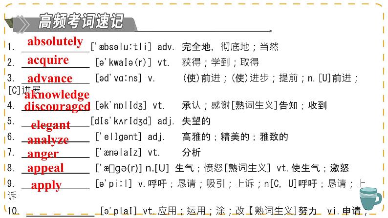 2024届高考英语二轮复习晨背晚练Day 6 课件第2页