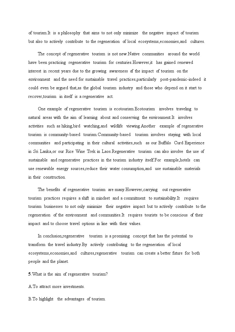 人教版高考英语一轮复习必修第1册UNIT2 TRAVELLING AROUND练习含答案第3页