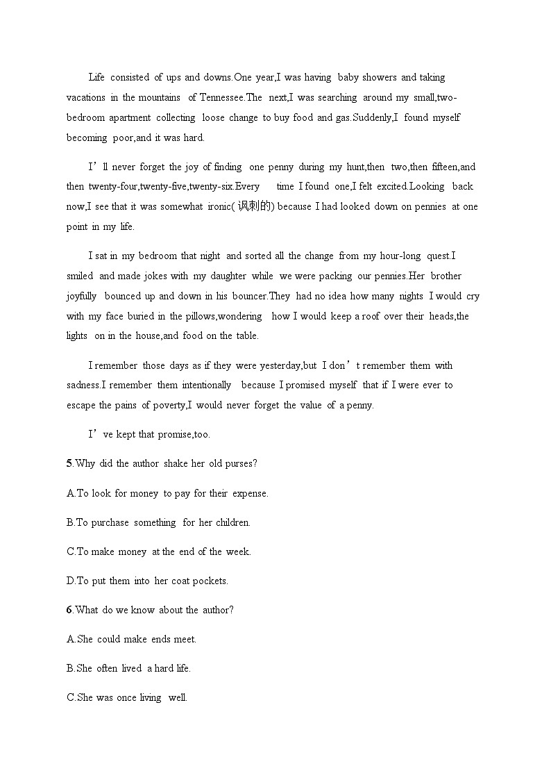 人教版高考英语一轮复习必修第3册UNIT5 THE VALUE OF MONEY练习含答案第3页