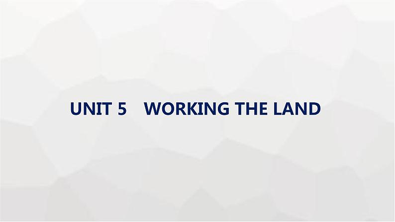 人教版高考英语一轮复习选择性必修1UNIT5 WORKING THE LAND课件01