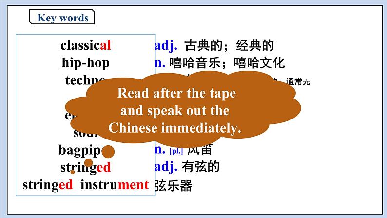 高中英语新人教必修二Unit5 Music Period 1 Listening and Speaking 课件02