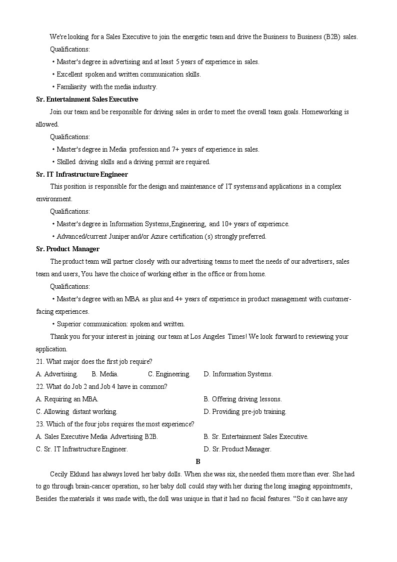 河北省邯郸市2023-2024学年高一下学期6月期末考试  英语   Word版含答案第3页