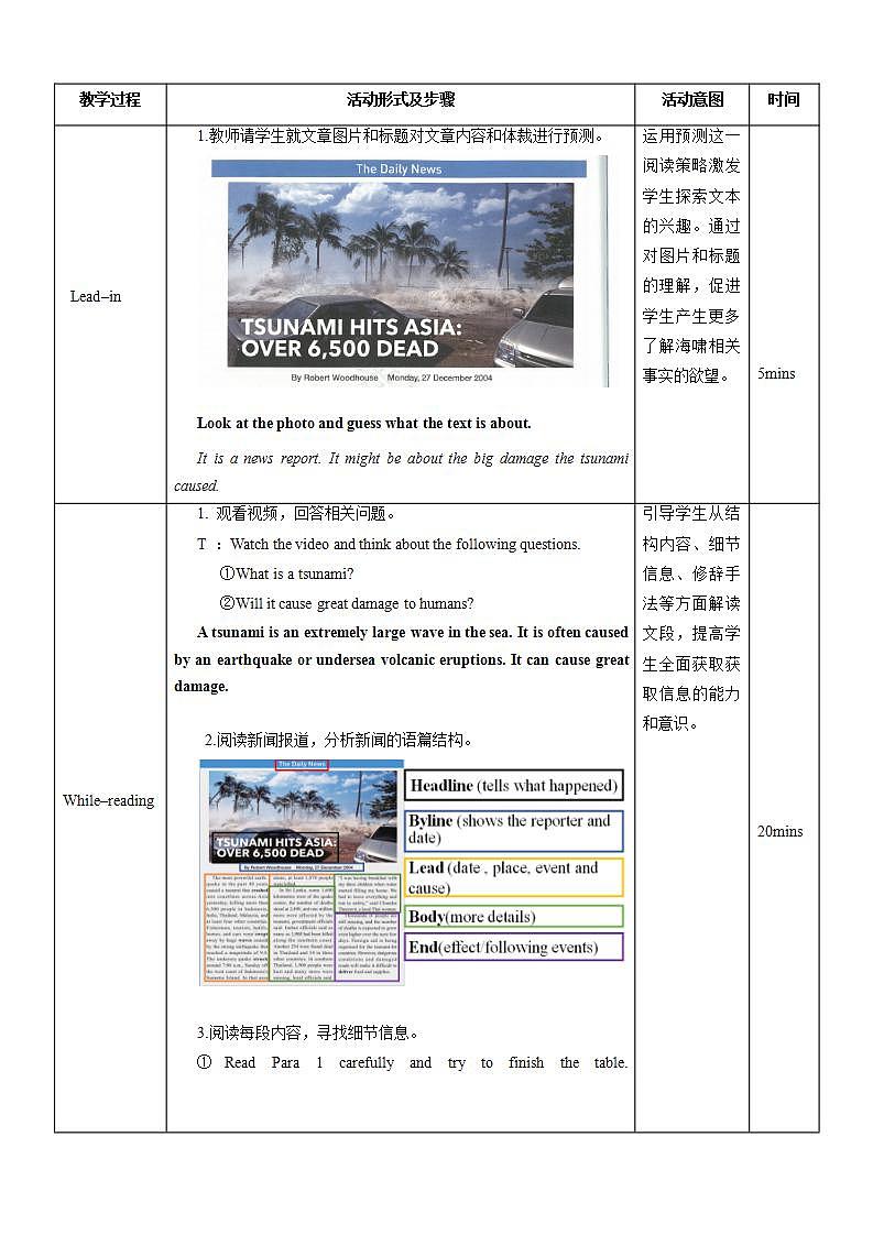 人教版2019高中英语必修一 Unit4 Reading for Writing 课件+教案02