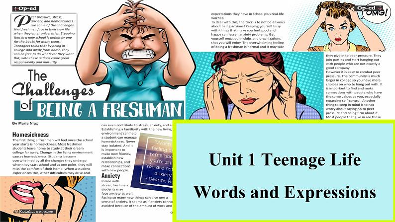 人教版 2024 高中英语 必修一 Unit 1 Teenager life 词汇Words and expressions 课件01