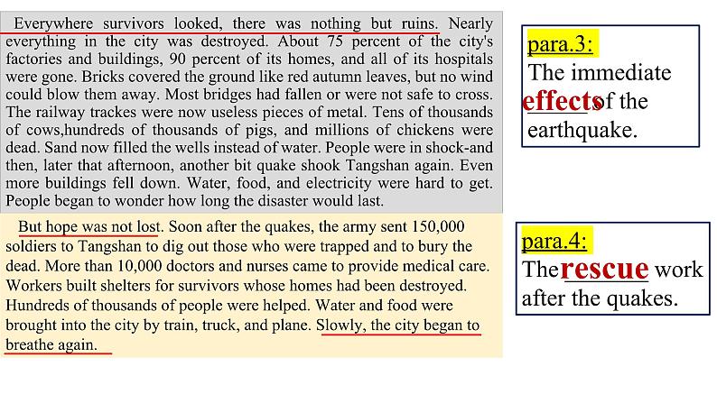 人教版 2024 高中英语 必修一 Unit 4 Natural Disaster 阅读 Reading and Thinking 课件07