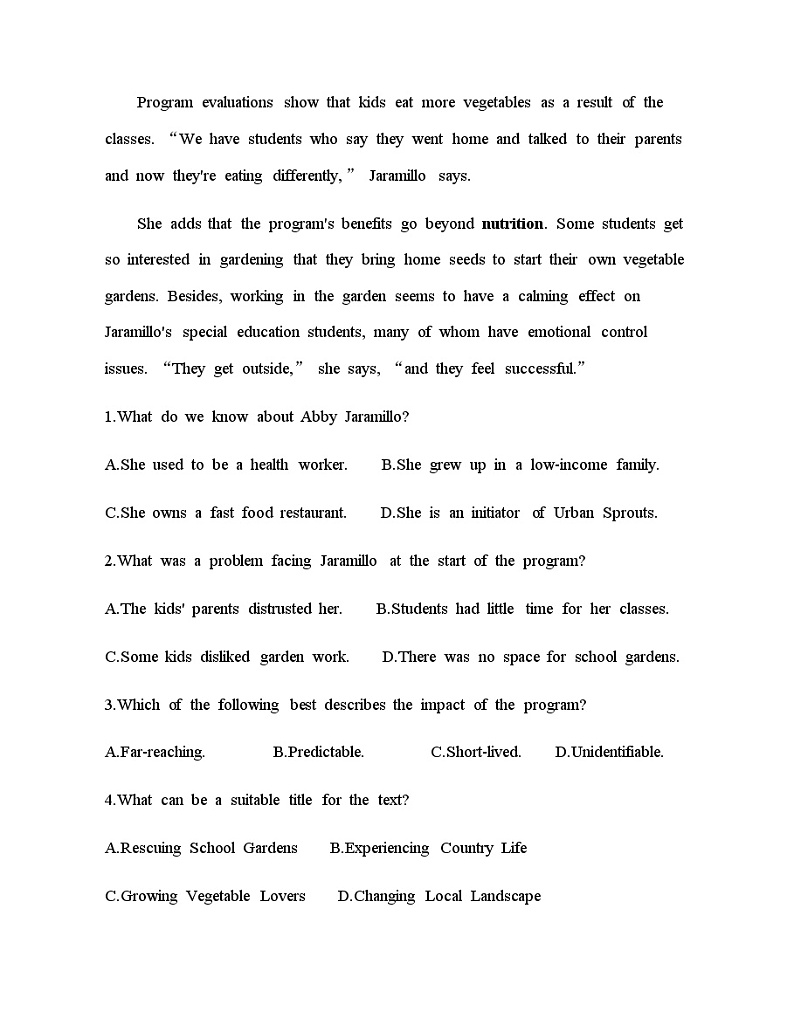 人教版高中英语选择性必修第一册UNIT5 高考练含答案第2页