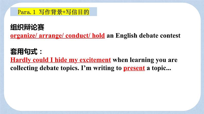 2024届高三英语基础写作课件：推荐信-推荐辩论赛题目第7页