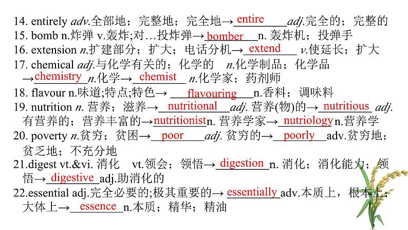 新人教版高中英语选择性必修一Unit5词汇课件04