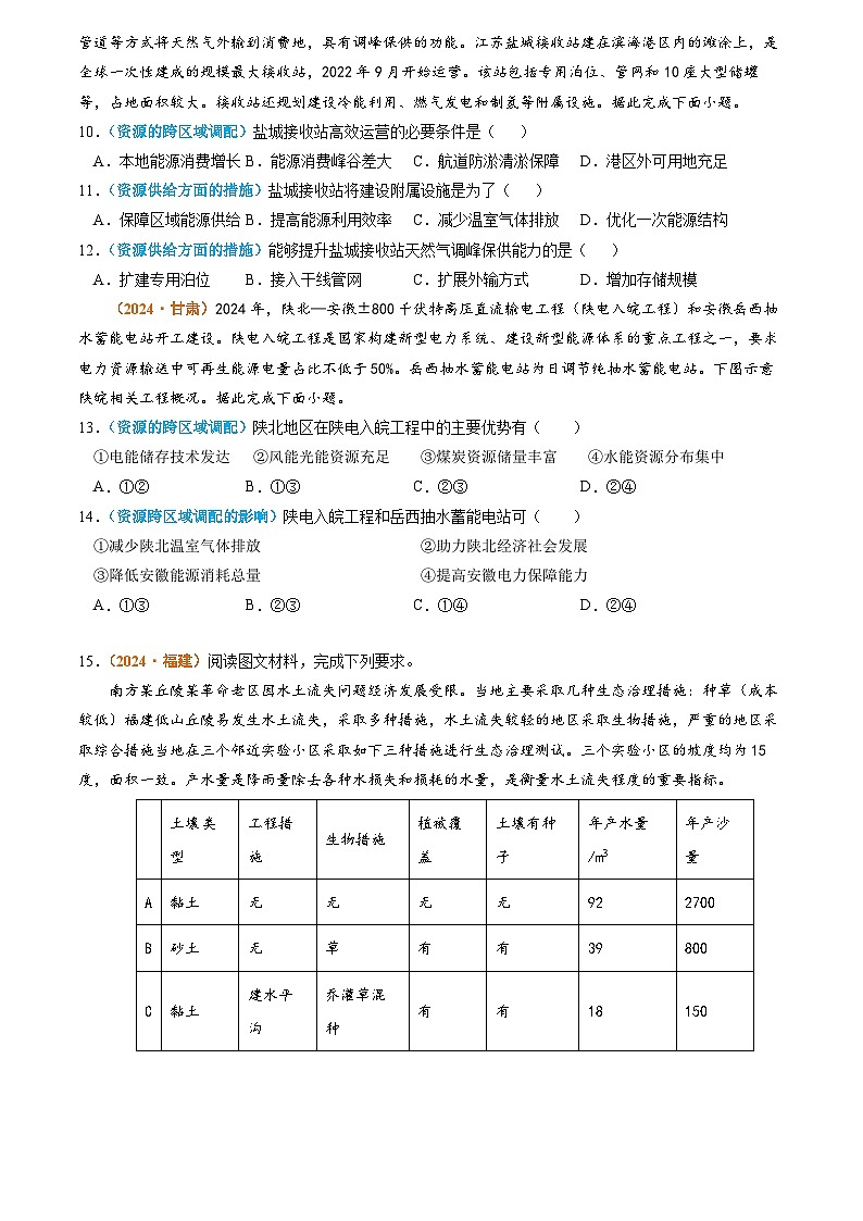 专题13 区域发展2024年高考真题和模拟题地理分类汇编（学生版）第3页