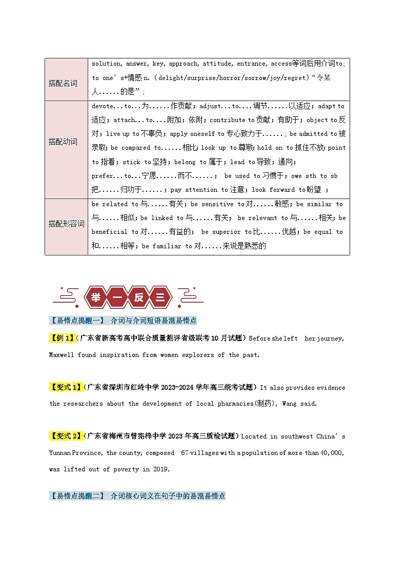 新高考专用备战2024年高考英语易错题精选易错点05介词和介词短语3大陷阱学生版02
