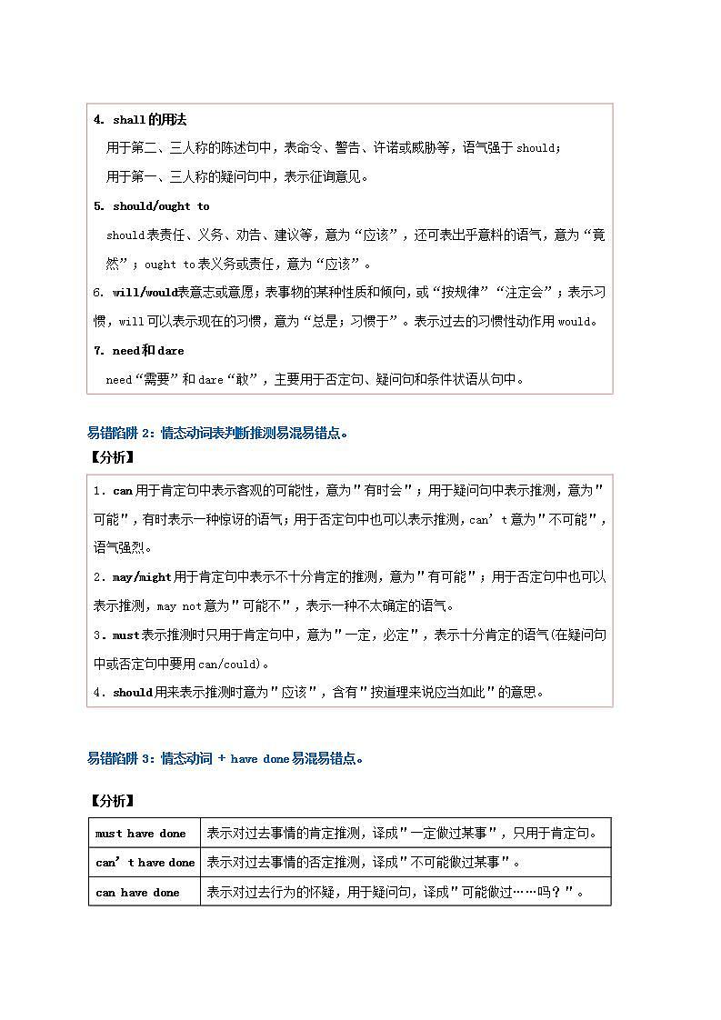 新高考专用备战2024年高考英语易错题精选易错点09情态动词和虚拟语气4大陷阱教师版02