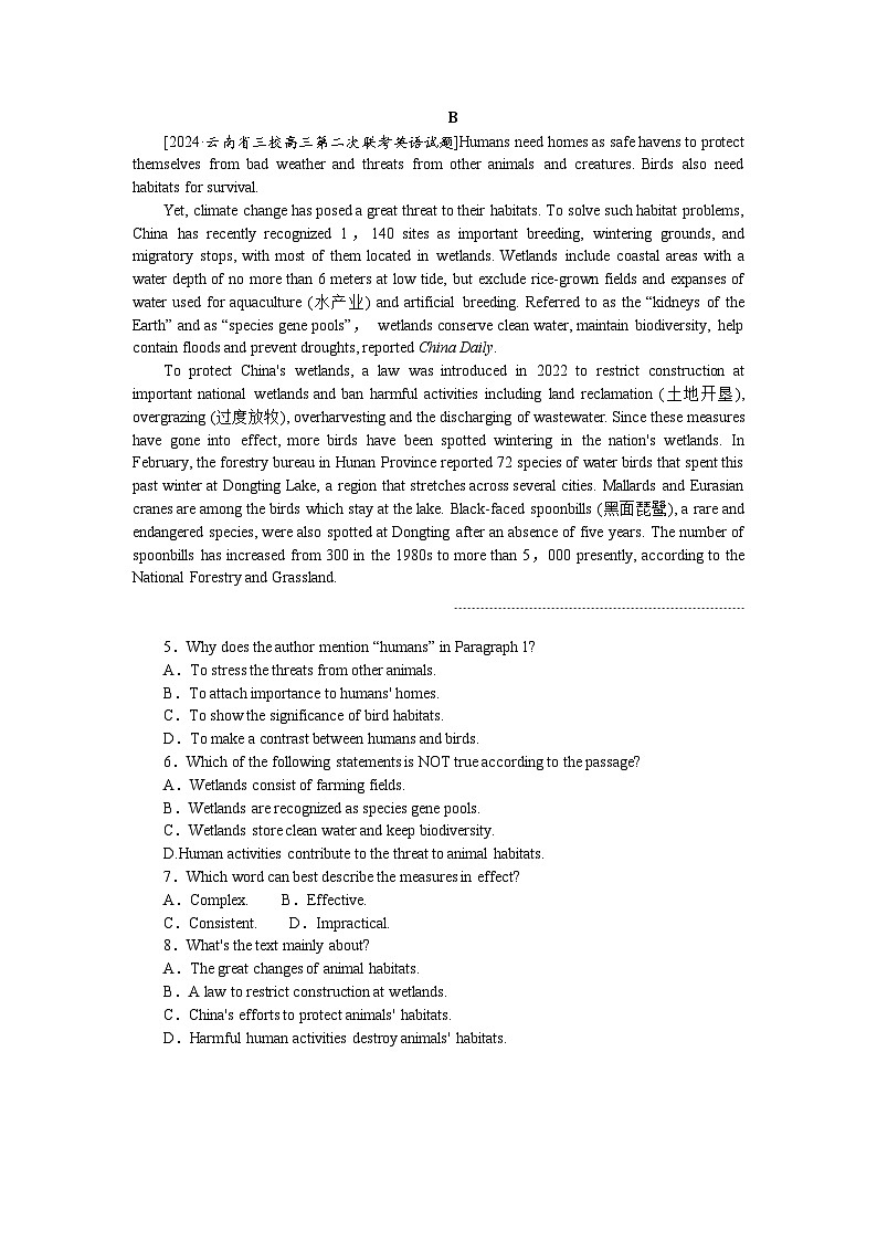 2025届高中英语北师大版全程复习构想检测课时作业(七)（Word版附解析）第3页